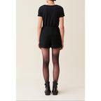 Straight Black Tweed Shorts