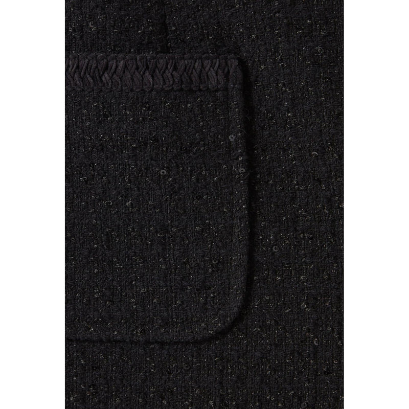 Short Tweed Noir Droit