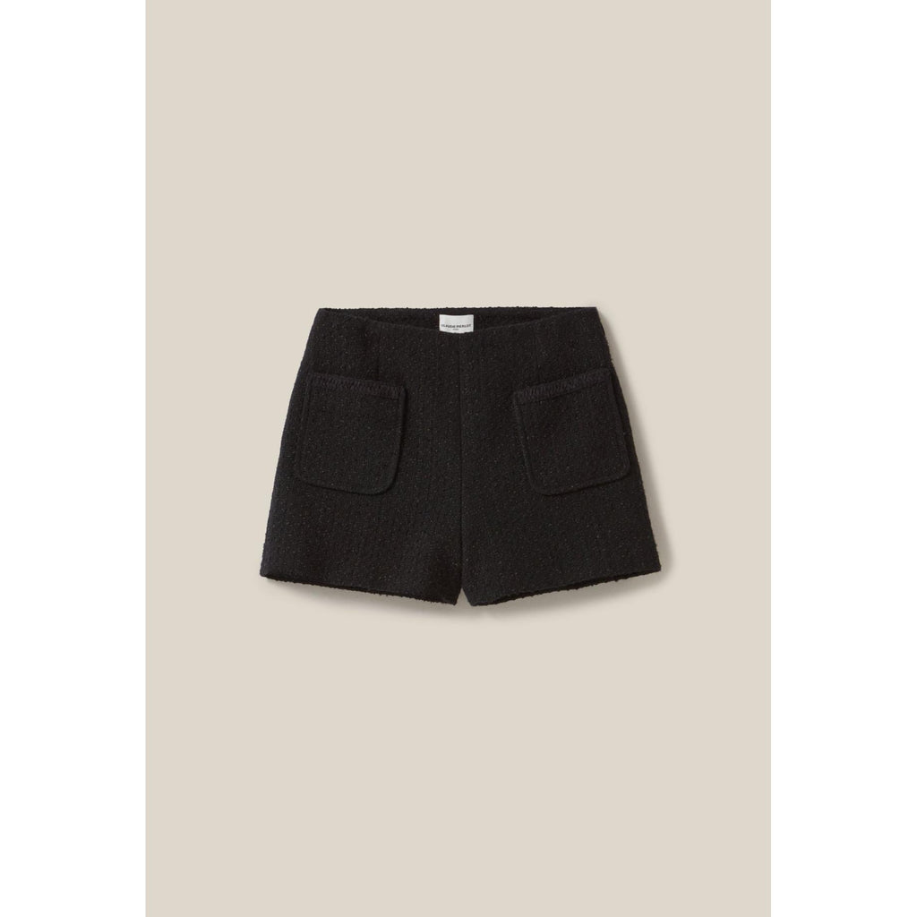Short Tweed Noir Droit