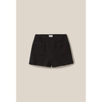 Straight Black Tweed Shorts