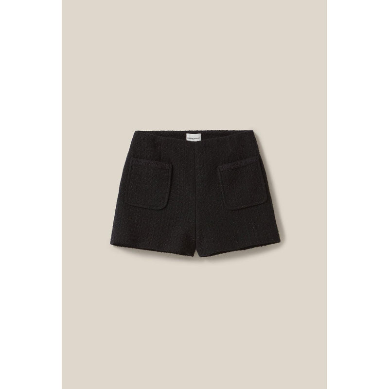 Short Tweed Noir Droit