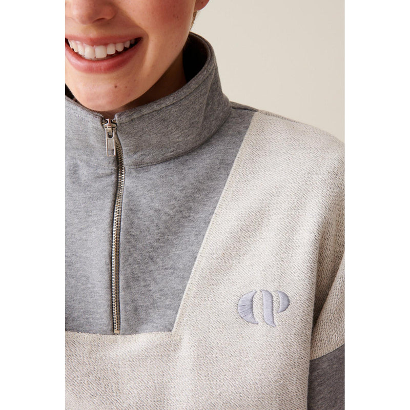 Sweatshirt Col Montant Zippé