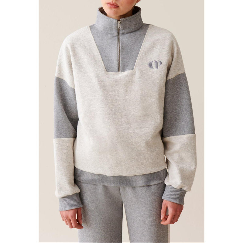 Sweatshirt Col Montant Zippé