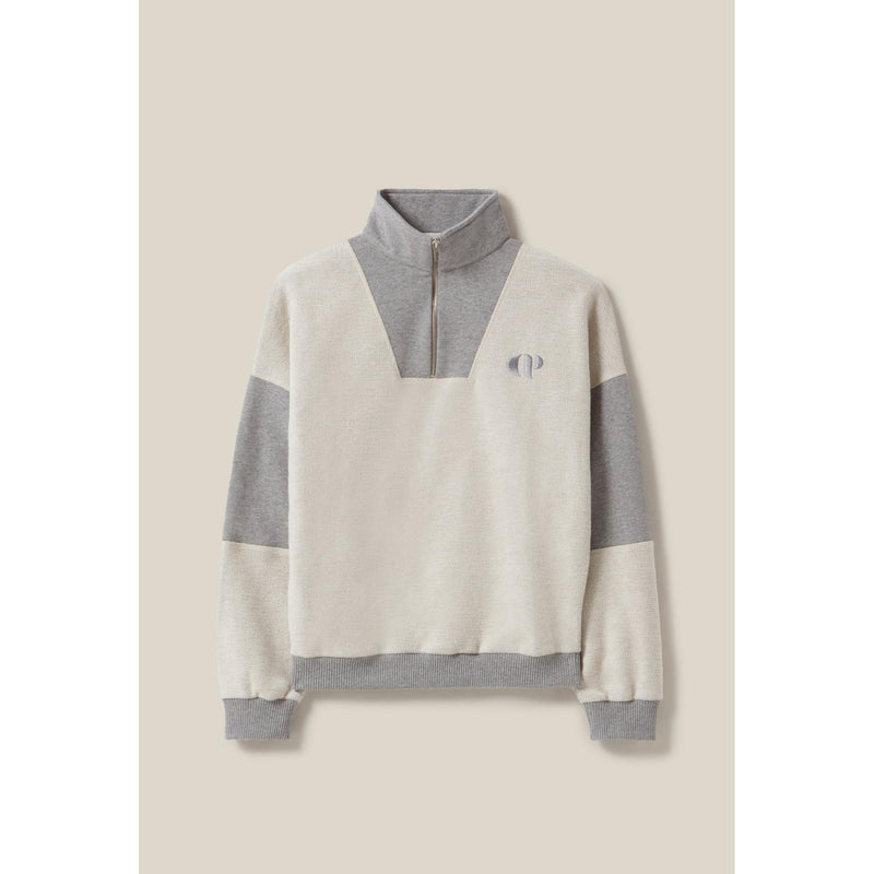 Sweatshirt Col Montant Zippé