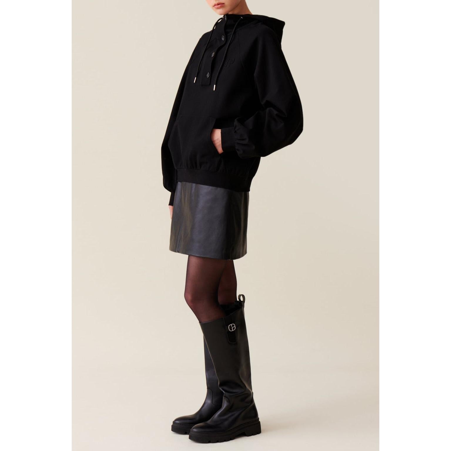Claudie Pierlot - Sudadera con capucha extragrande negra