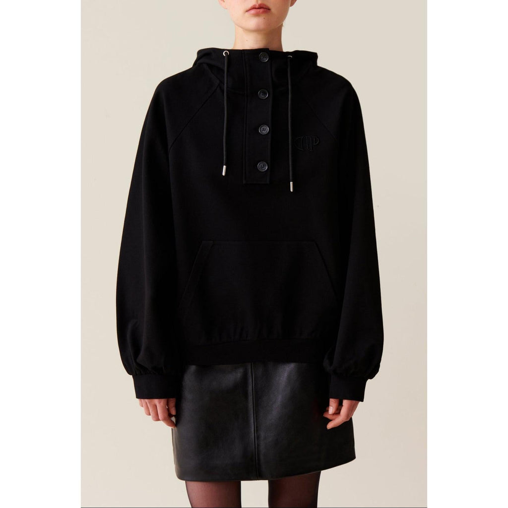 Claudie Pierlot - Sudadera con capucha extragrande negra