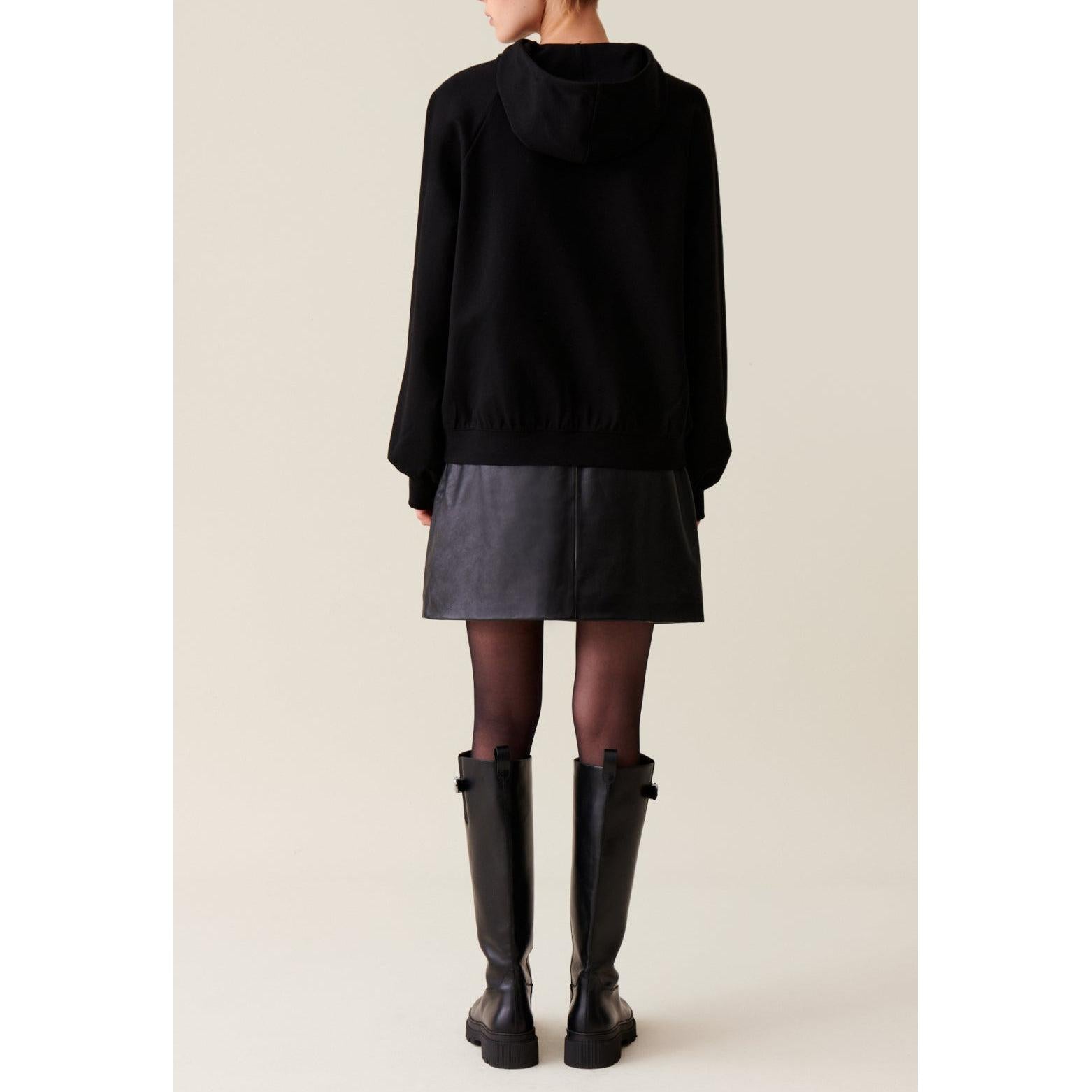 Claudie Pierlot - Sudadera con capucha extragrande negra