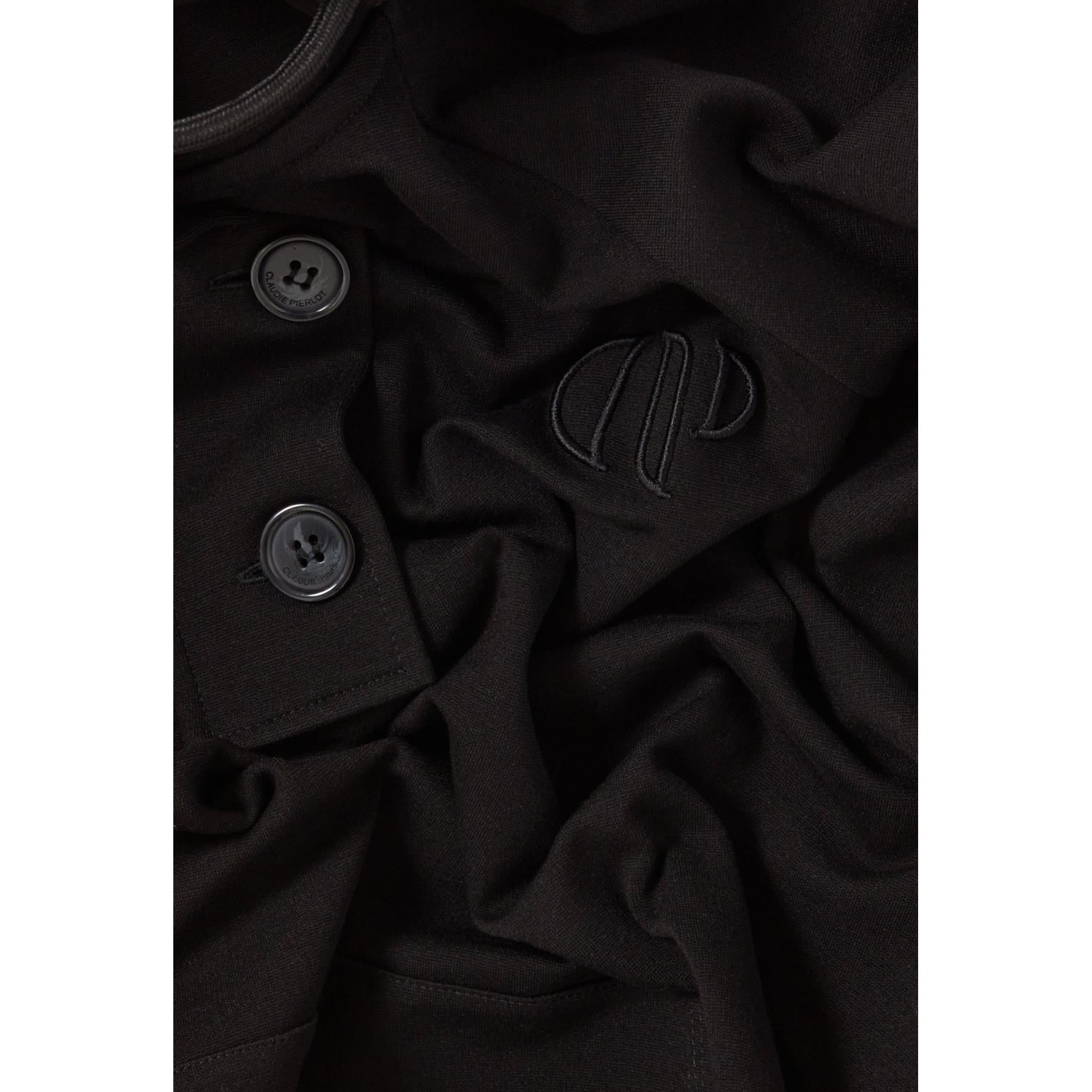 Claudie Pierlot - Sudadera con capucha extragrande negra