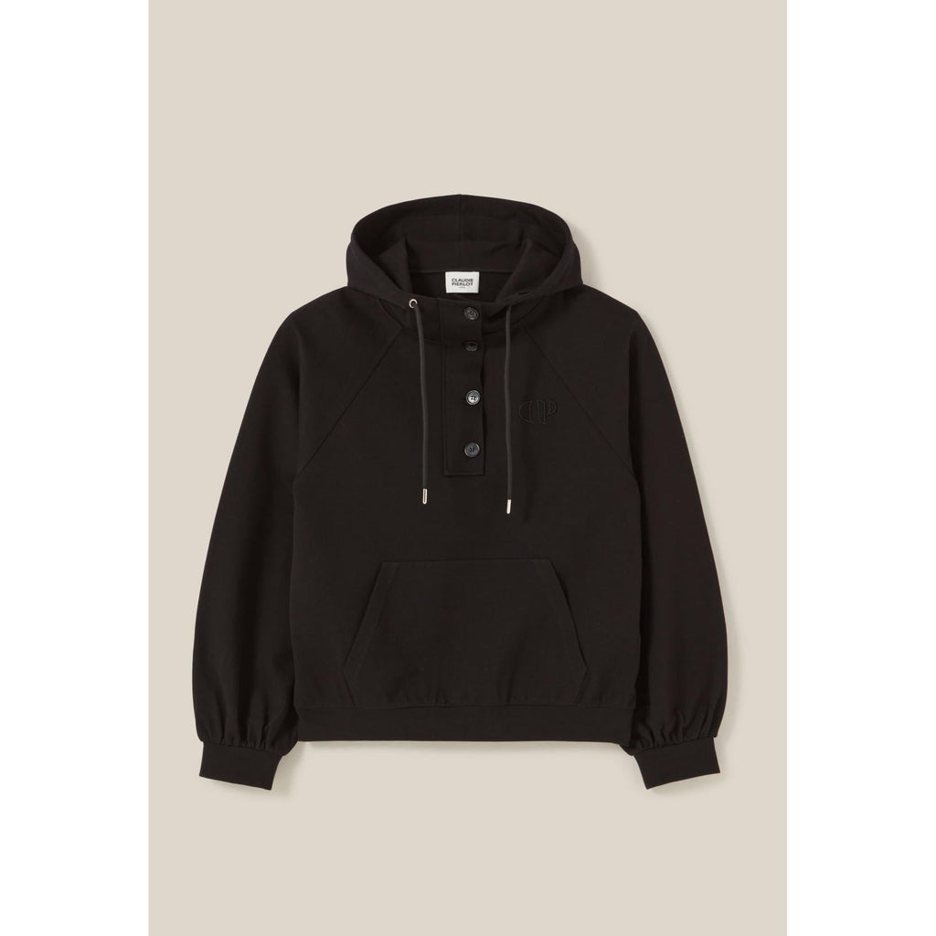 Claudie Pierlot - Sudadera con capucha extragrande negra