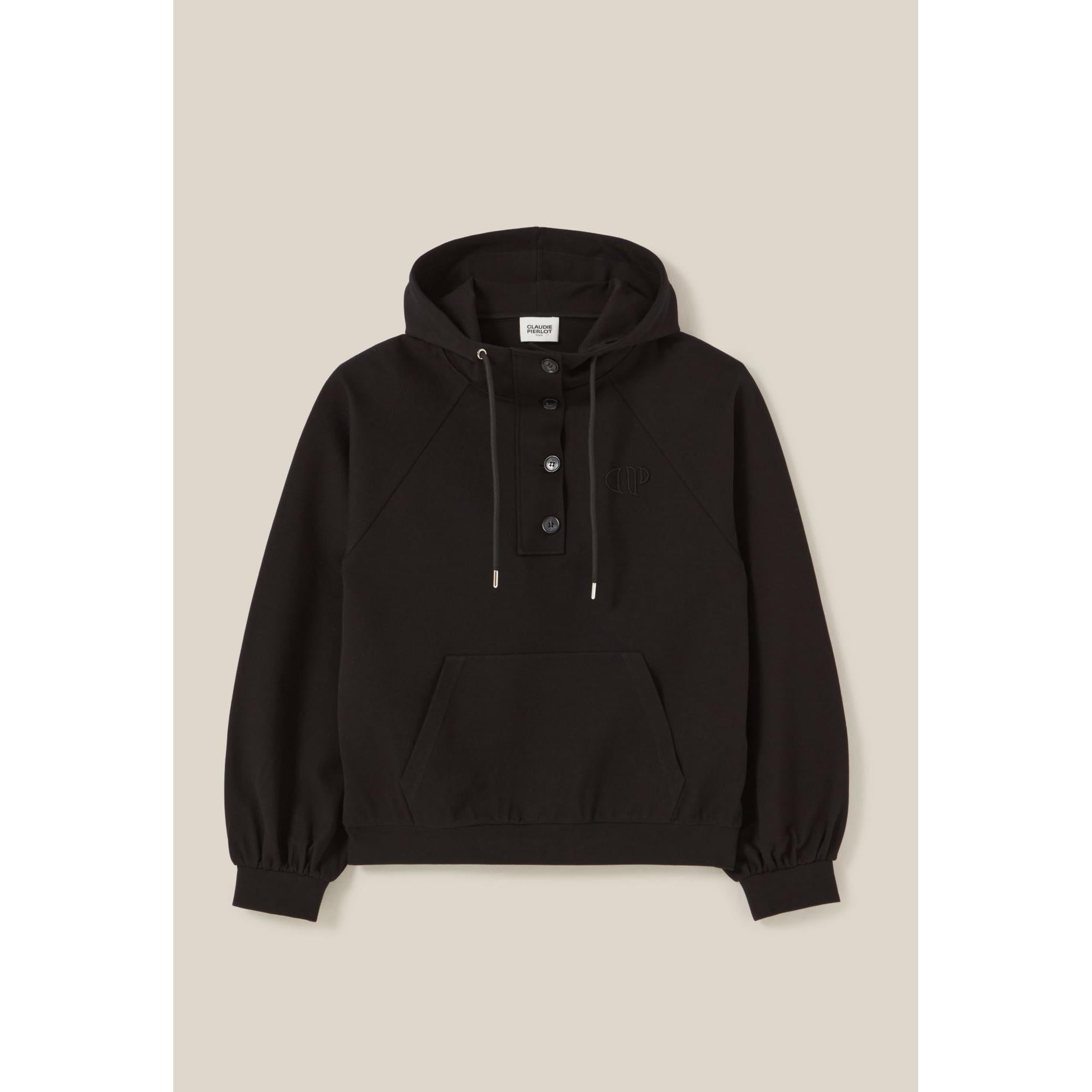 Claudie Pierlot - Sudadera con capucha extragrande negra