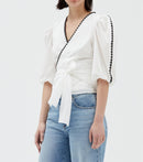 Claudie Pierlot - Top Brigandbrode - Ecru