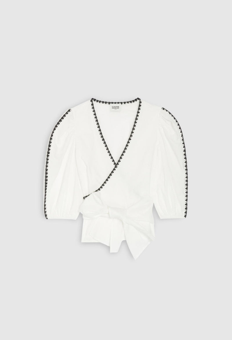 Claudie Pierlot - Top Brigandbrode - Ecru