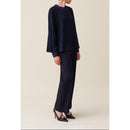 Blouse Fluide Ceinturée Marine