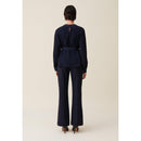 Blouse Fluide Ceinturée Marine