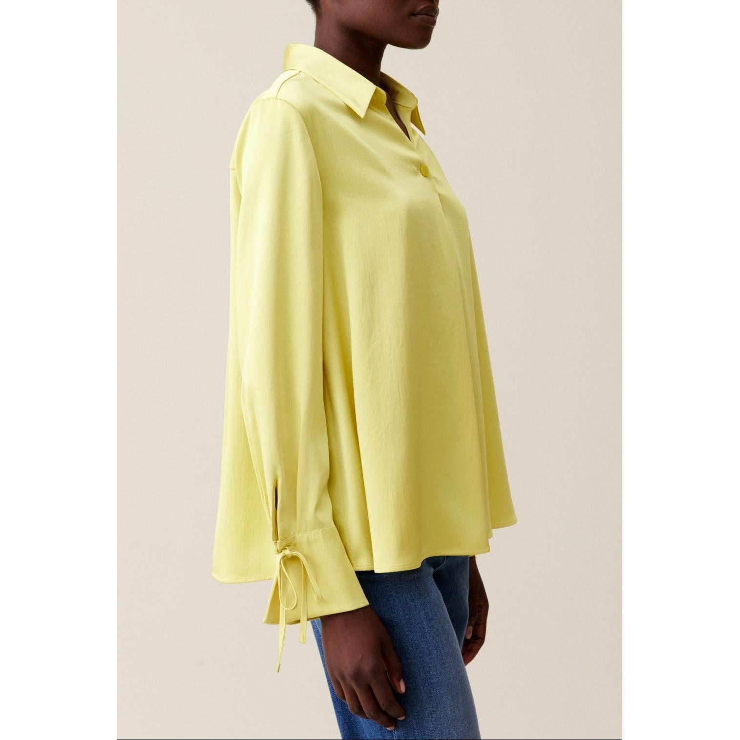 Open Collar Fluid Blouse