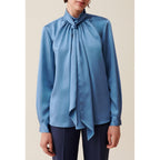 Blusa Fluida con Cuello de Lazada