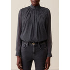 Fluid Check Lavallière Blouse
