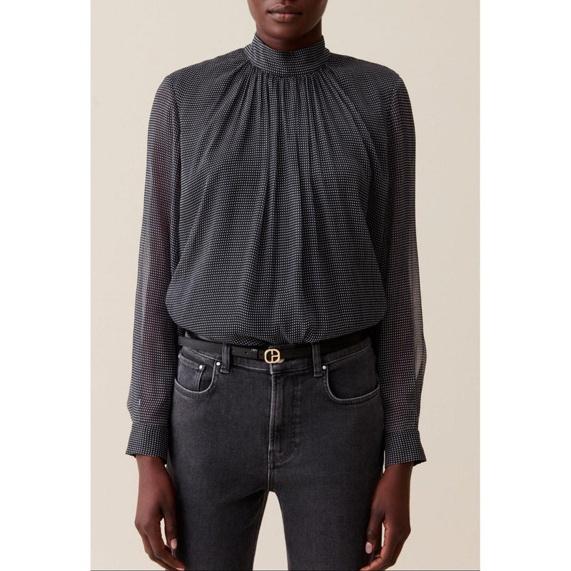Blouse Lavallière Carreaux Fluide