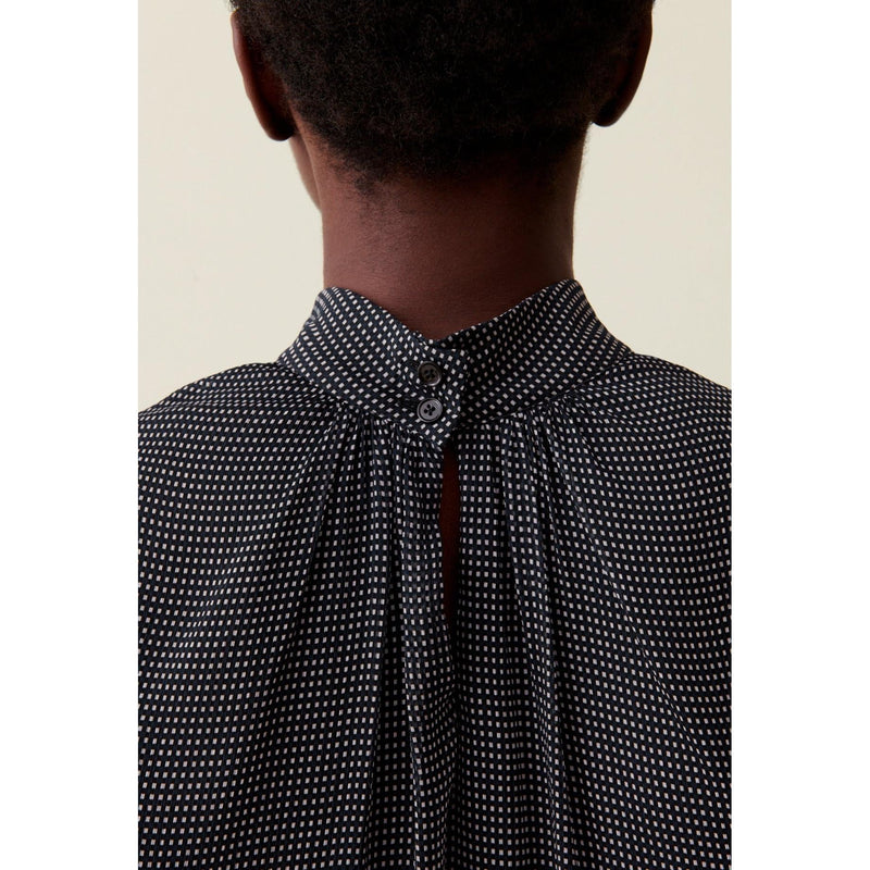 Blouse Lavallière Carreaux Fluide