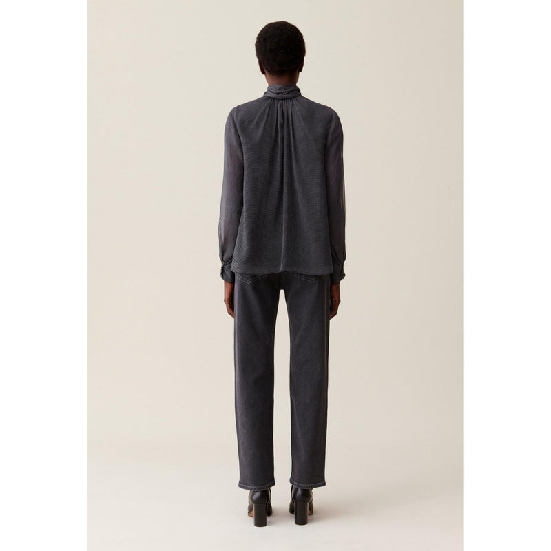 Blouse Lavallière Carreaux Fluide