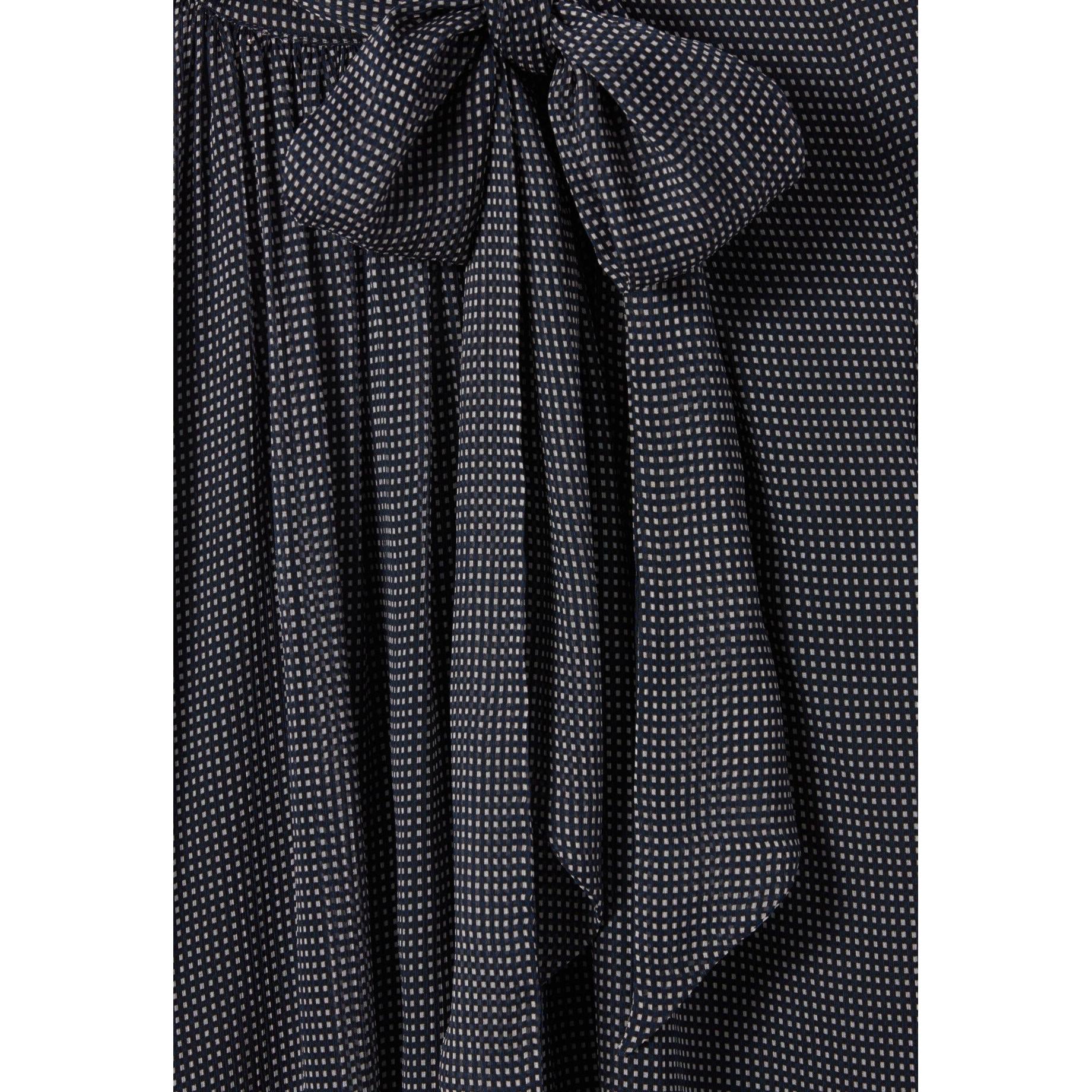 Fluid Check Lavallière Blouse
