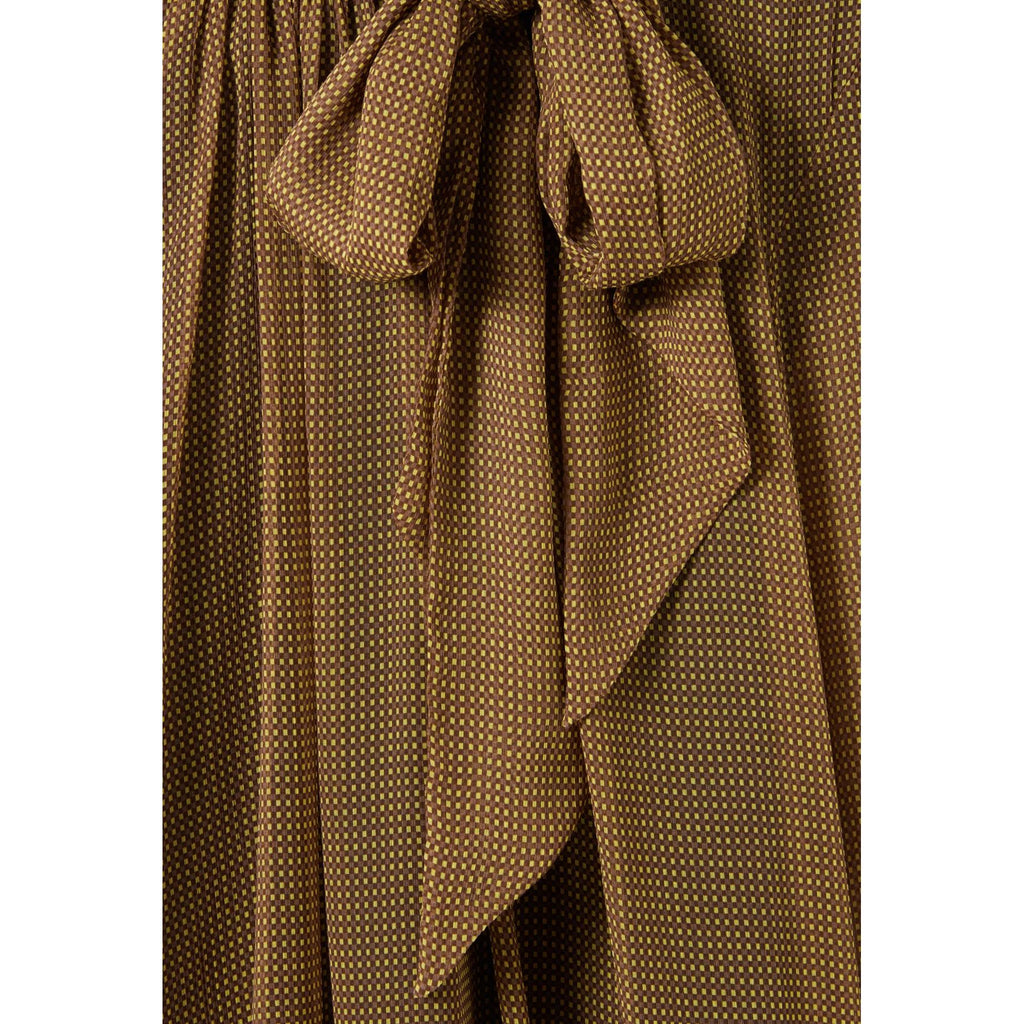 Fluid Check Lavallière Blouse