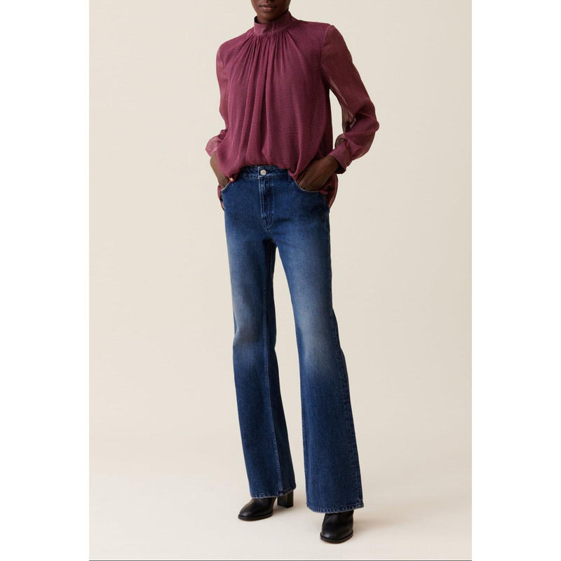 Blouse Lavallière Carreaux Fluide