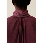 Blusa Lavallière de cuadros fluidos