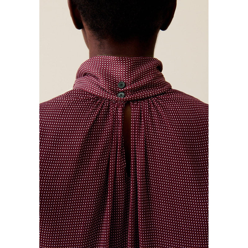 Blouse Lavallière Carreaux Fluide