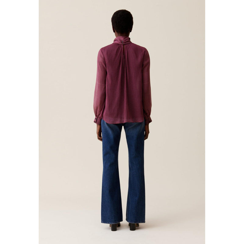 Blouse Lavallière Carreaux Fluide