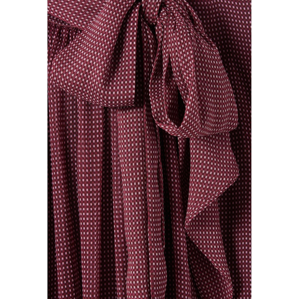 Blusa Lavallière de cuadros fluidos
