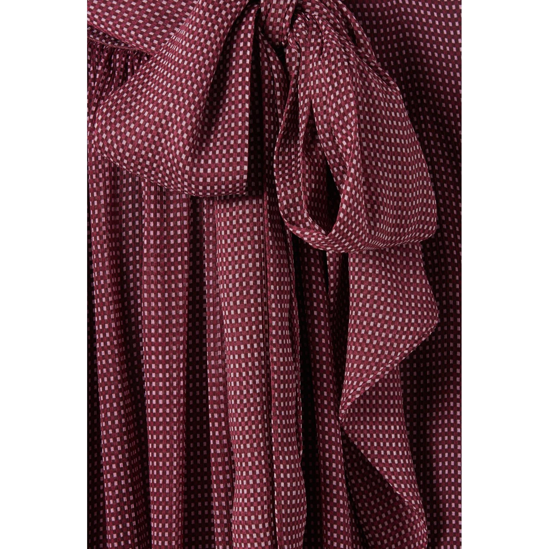 Blusa Lavallière de cuadros fluidos