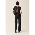 Claudie Pierlot - Top Negro Lentejuelas Bordadas