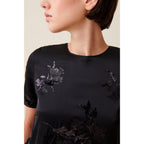Claudie Pierlot - Top Negro Lentejuelas Bordadas