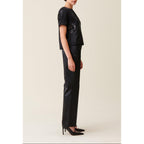 Claudie Pierlot - Top Negro Lentejuelas Bordadas