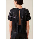 Top Noir Sequins Brodés