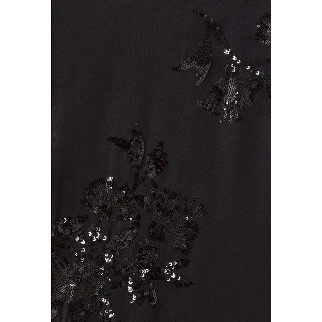 Claudie Pierlot - Top Negro Lentejuelas Bordadas