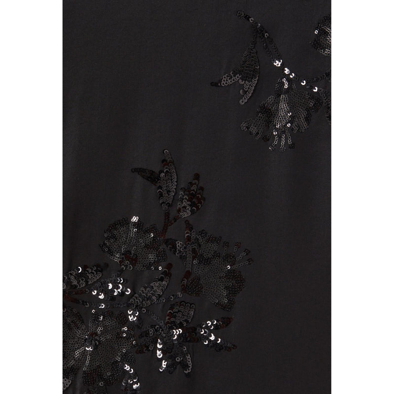 Top Noir Sequins Brodés