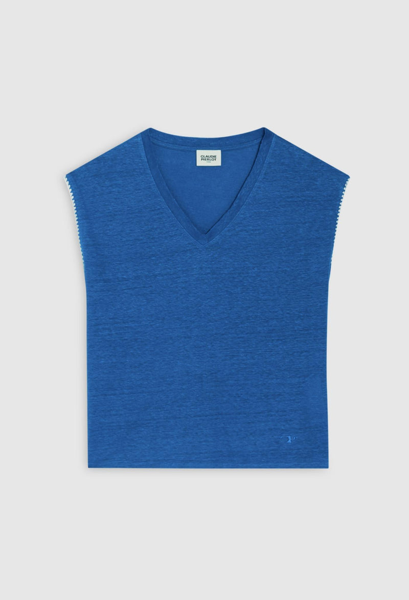 Claudie Pierlot - T-Shirts Takeaway - Bleu Santorin