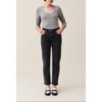 Claudie Pierlot - Top Maille Ajusté Col Rond Gris