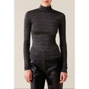 Jersey interior de punto brillante con cuello alto