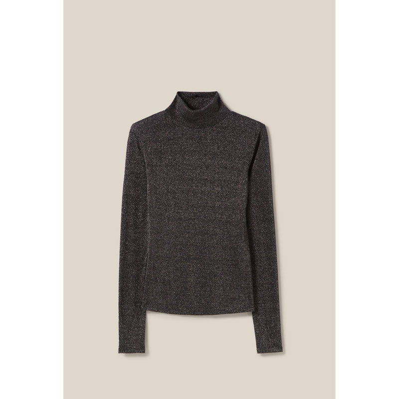 Jersey interior de punto brillante con cuello alto