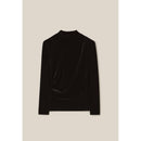Top ajustado de terciopelo negro
