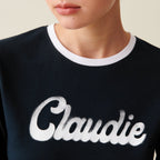 Claudie Pierlot - T-Shirt Coton Manches Longues Noir