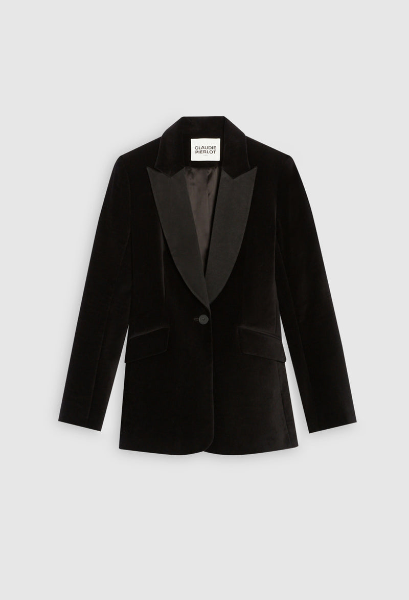 Claudie Pierlot - Velvet Suit Jacket - Black