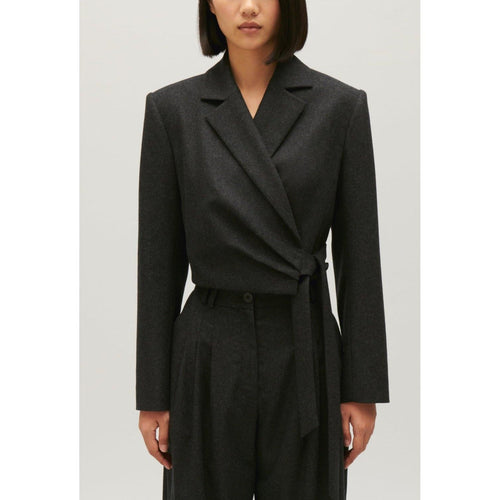 Chaqueta de traje corta gris jaspeado