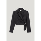 Chaqueta de Traje Corta Gris Jaspeado