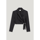 Chaqueta de traje corta gris jaspeado