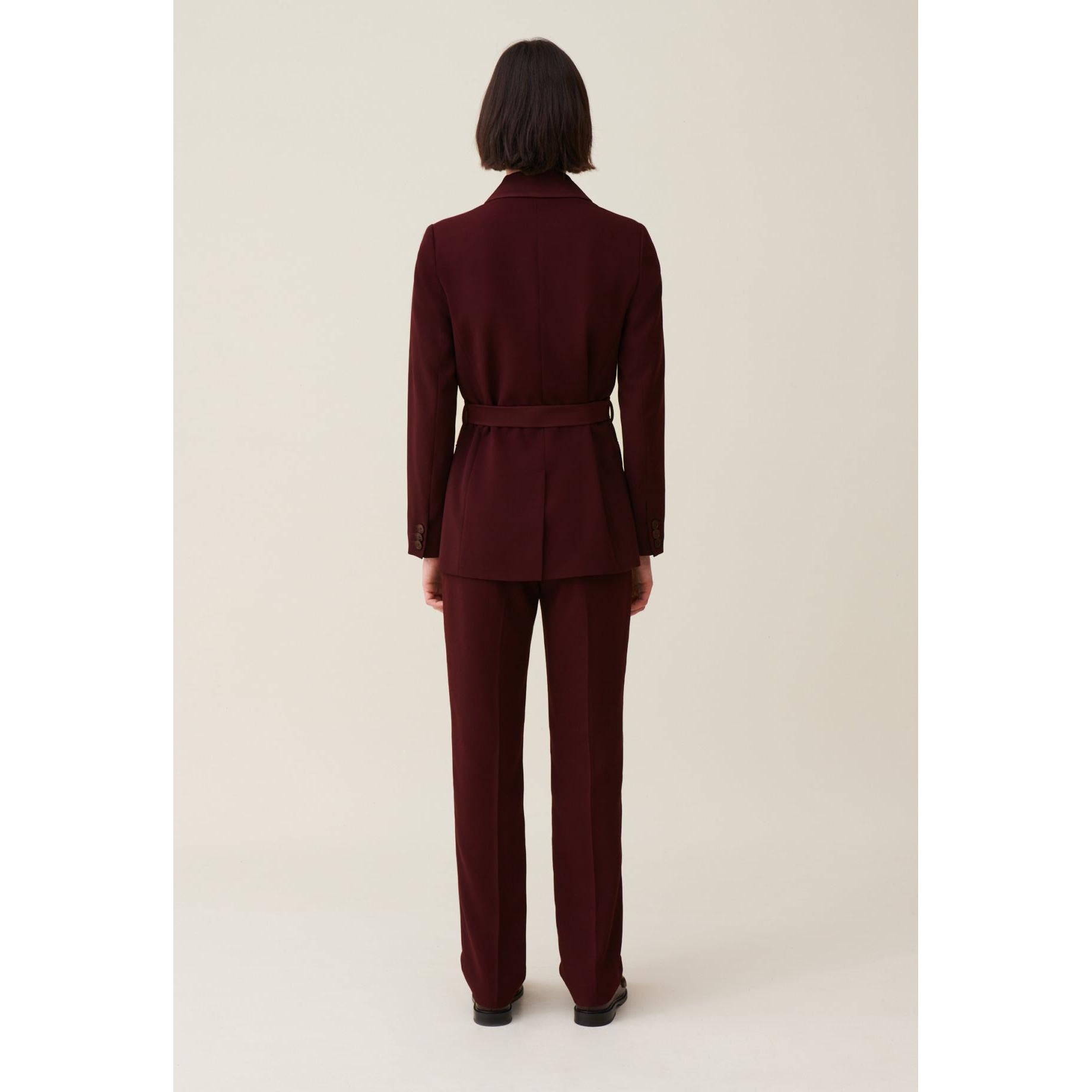 Claudie Pierlot - Chaqueta de Traje Abotonada con Cinturón