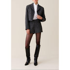 Claudie Pierlot - Chaqueta Tweed Gris de Lana Mezclada